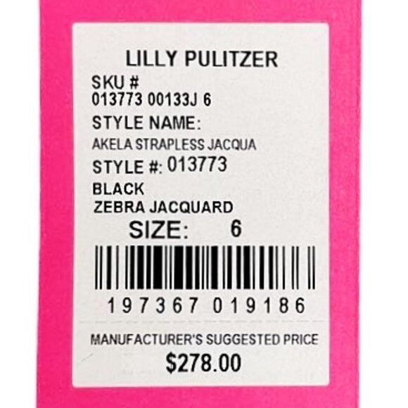 Lilly Pulitzer Black and White Strapless Dress - Picture 8 of 9
